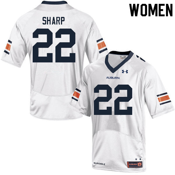 Women #22 Jay Sharp Auburn Tigers College Football Jerseys Sale-White - Click Image to Close